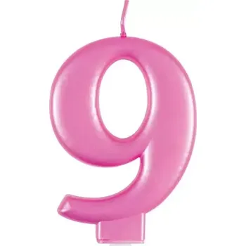 Dortová svíčka Svíčka dortová růžová metalická 9