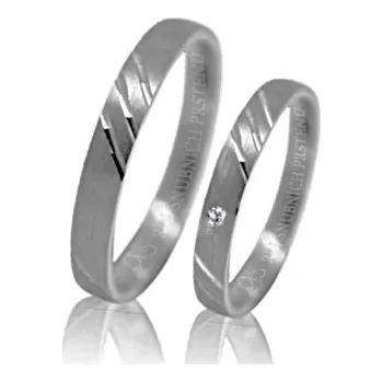 Prsten Ráj snubních prstenů | Luxusní diamantové snubní prsteny z bílého zlata - skladem - 4593