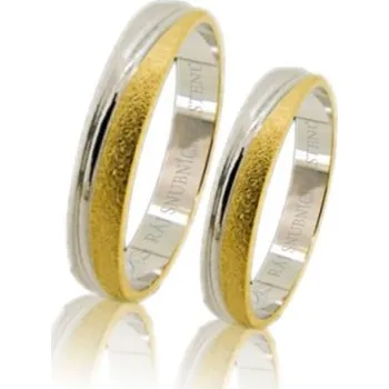 Prsten Ráj snubních prstenů | Krásné zářící snubní prsteny v kombinaci žlutého a bílého zlata - skladem - 4637