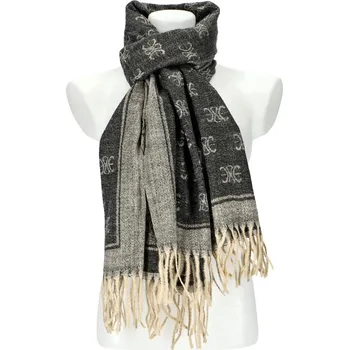 Šála Dámská černá teplá dlouhá zimní šála 208x66 cm