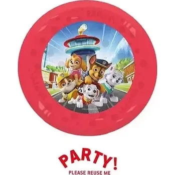 Talíř Plastový talíř Tlapková patrola znovupoužitelný 250ml