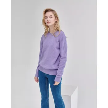 Dámský svetr Dámský vlněný svetr Lambswool Světle fialová L