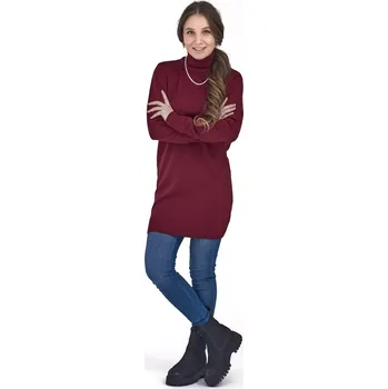 Dámský svetr WOOLIFE Merino Long Vínová XS