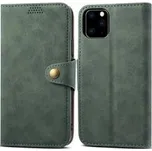 Lenuo Leather flipové pouzdro pro iPhone 11 Pro, zelené