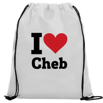 Sportovní vak Vak na záda - I love Cheb Bílá