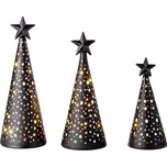 Skleněné kužely Noire 477431 28 LED 3 ks
