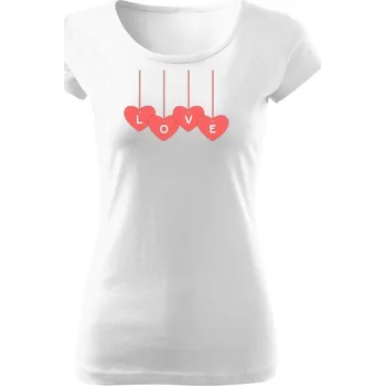 Dámské tričko Tričko s potiskem Love hearts dámské