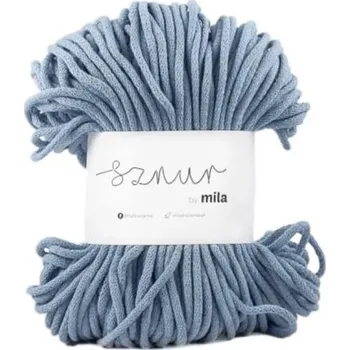 Příze Bavlněná šňůra MILA 5mm - jeansová jasná (Délka šňůry: 100m)
