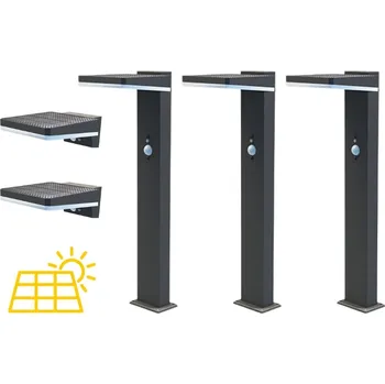 Venkovní osvětlení SOLAR GARDEN starter pack - zahradní sloupky a nástěnná svítidla SOFIA SOLAR 5ks