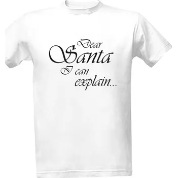 Pánská móda Tričko s potiskem Dear Santa, I can explain - černá pánské