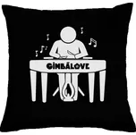 Polštář bavlněný s potiskem Panáček u cimbálu - polštář