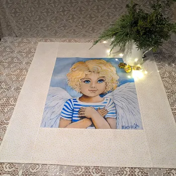 ubrus Vánoční středový ubrus Andělíček 64 x 64 cm