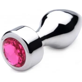 VšeNaSex.cz Ocelový anální kolík Large Jewel (růžový kamínek)