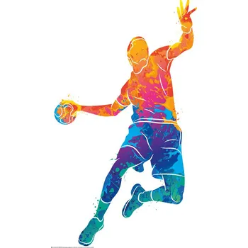 Plakát Plakát, Obraz - Watercolour handball player