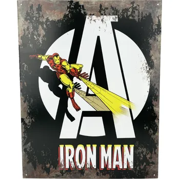 Plechová cedule D.E. metal signs Plechová cedule Iron Man 40,5 cm x 32 cm