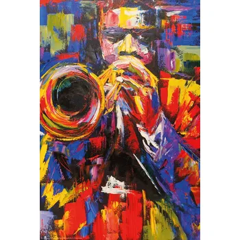 Plakát Plakát, Obraz - Colorful jazz trumpeter