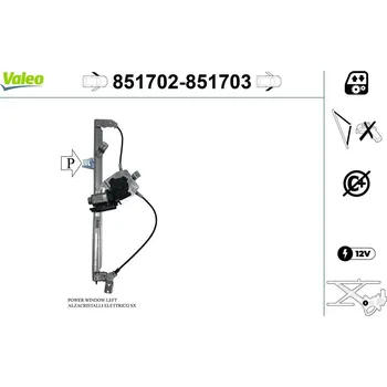 Stahovačka okna Zvedací zařízení oken VALEO 851702