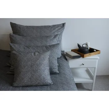 Povlak na polštářek Nelly Bavlněný povlak na polštář - PRÉMIUM béžové tm. šedé čtverce Rozměr: 40/60 CM ZIP