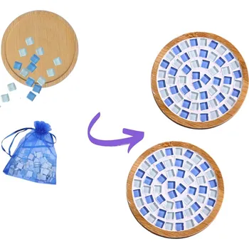 Podtácek Mozaiková kreativní DIY sada podtácků (12 cm, kulaté) – Tajemství Oceánu (ArtSets)