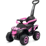 Dětské elektrické odrážedlo Baby Mix Ruggy s vodicí tyčí baby pink