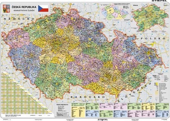 Nástěnná mapa ČR