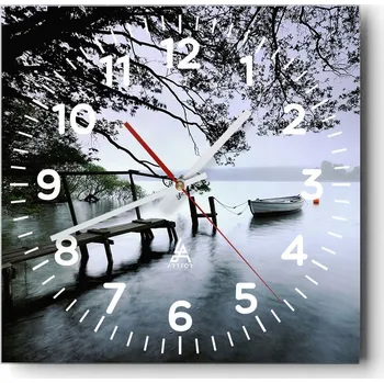 Hodiny Kuchyňské nástěnné hodiny 30x30 Krajina Skleněné hodiny do obýváku Moderní Tiché