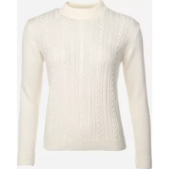 Dámský svetr Dámský vlněný svetr Merino se vzorem Béžová L