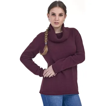 Dámský svetr Dámský velký rolák Kašmír S Vínová