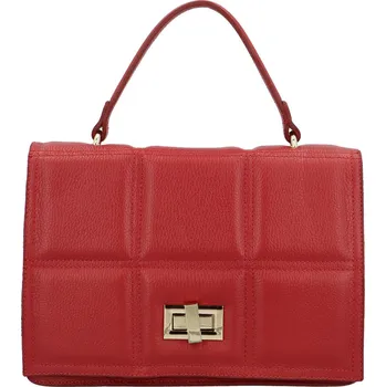Kabelka Dámská kožená kabelka do ruky tmavě červená - Delami Diana červená