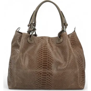 Kabelka Dámská kožená kabelka na rameno taupe - Delami Araminta taupe