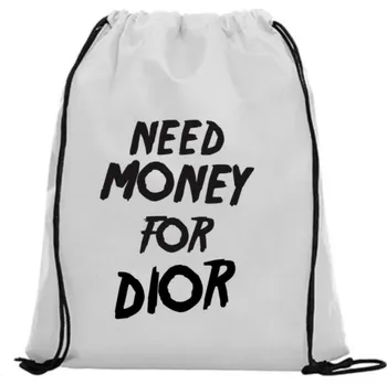 Sportovní vak Vak na záda - Need money for Dior Růžová