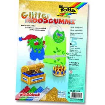 Pěnová guma A4 barevná s glitry