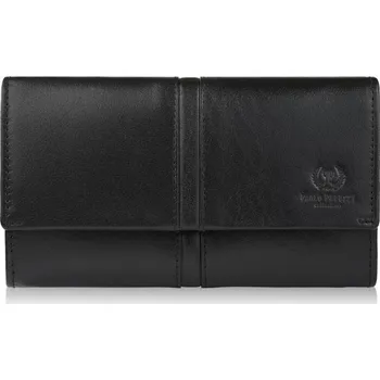Peněženka Paolo Peruzzi Dámská kožená elegantní peněženka horizontální Peruzzi; černá