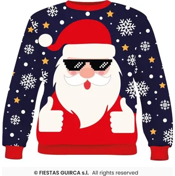 Pánský svetr Guirma Vánoční pánský svetr se Santou modrá XL