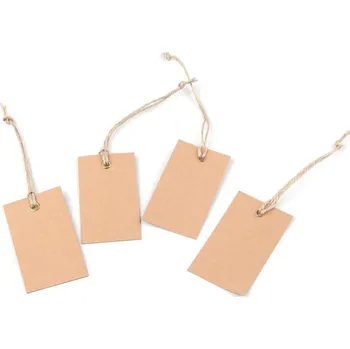 Dárková taška Stoklasa Papírová visačka/jmenovka natural s kovovou průchodkou 40x70 mm 4 ks