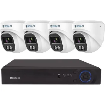 Kompletní kamerový systém Securia Pro IP kamerový systém NVR4CHV8S-W SONY DOME smart, bílý, kov Pevný disk: 2TB