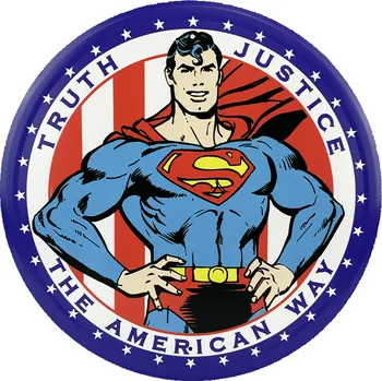 Plechová cedule D.E. metal signs Plechová cedule Superman kolo 30 cm x 30 cm
