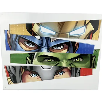 Plechová cedule D.E. metal signs Plechová cedule Avengers pohledy 40,5 cm x 32 cm