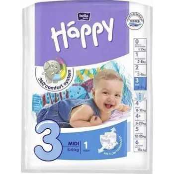 jednorázová plena Plenky Bella Happy Midi 3, 5-9 kg, 1 ks.