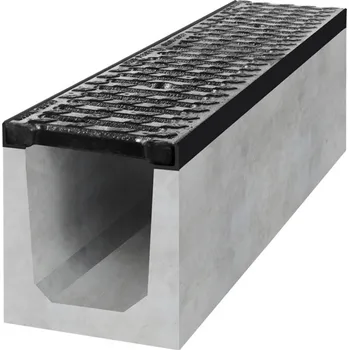 Odvodňovací žlab Covernit Spádový betonový žlab B125 s litinovou mříží 6 / B125