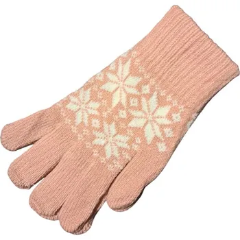 Rukavice Aura Via Dámské rukavice růžové norský vzor