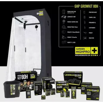 Pěstební box GARDEN HIGH PRO GROWKIT 80H - Pěstební komplet 80x80x180cm (Tato komplexní sada byla pečlivě navržena tak, aby nabízela vše, co potřebujete pro pěstování rostlin v malých prostorách. Ať už jste zkušený nadšenec, nebo nováček ve světě pěstování v interiéru
