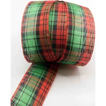 Stuha Vánoční dekorační stuha - červená, zelená - šíře 2,5 cm