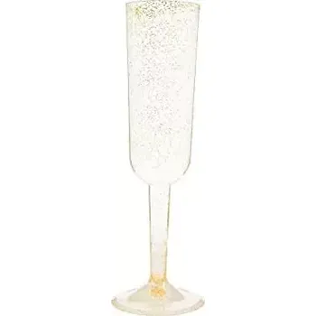 Sklenice Sklenky na sekt šampusky zlaté - 4 ks