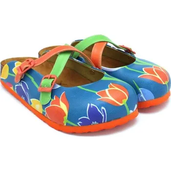 Dámská obuv Dámské nazouváky Calceo s tulipány GAMS102 36