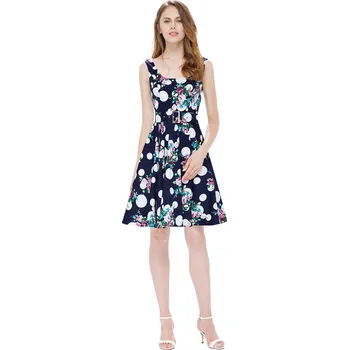 Dámské šaty Ever Pretty krátké puntíkované šaty s květy 5566 Velikost: M / 38 / 06 / 10