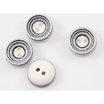 Knoflík Dírkový knoflík - bílo šedý - průměr 1,5 cm
