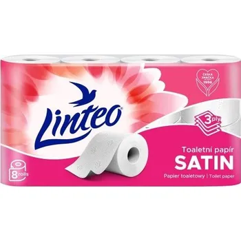 Toaletní papíry Papír toaletní Linteo, 3vrstvý, celulóza, 15 m, 130 útržků, 8 ks, bílý