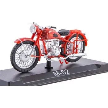 autíčko M-52 Motorka 1:24 - MODIMIO Collections Naše Motocykly časopis s modelem #47 M 52 - model motorky