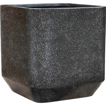 Květináč Baq Terrazzo Rounded Cube Black V 46 cm / D 45 cm